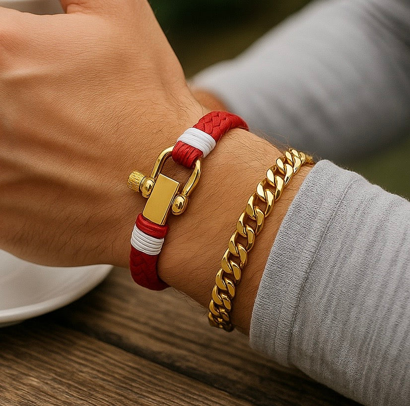 Pulsera de cuerda náutica exclusiva y conjunto combinado cubano