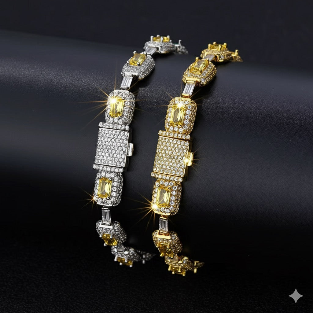 Canary Yellow Baguette Link 2 piece set