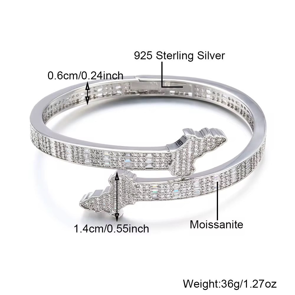 EXKLUSIVE ERED OUT BAGUETTE AFRIKA -Kartenarmband