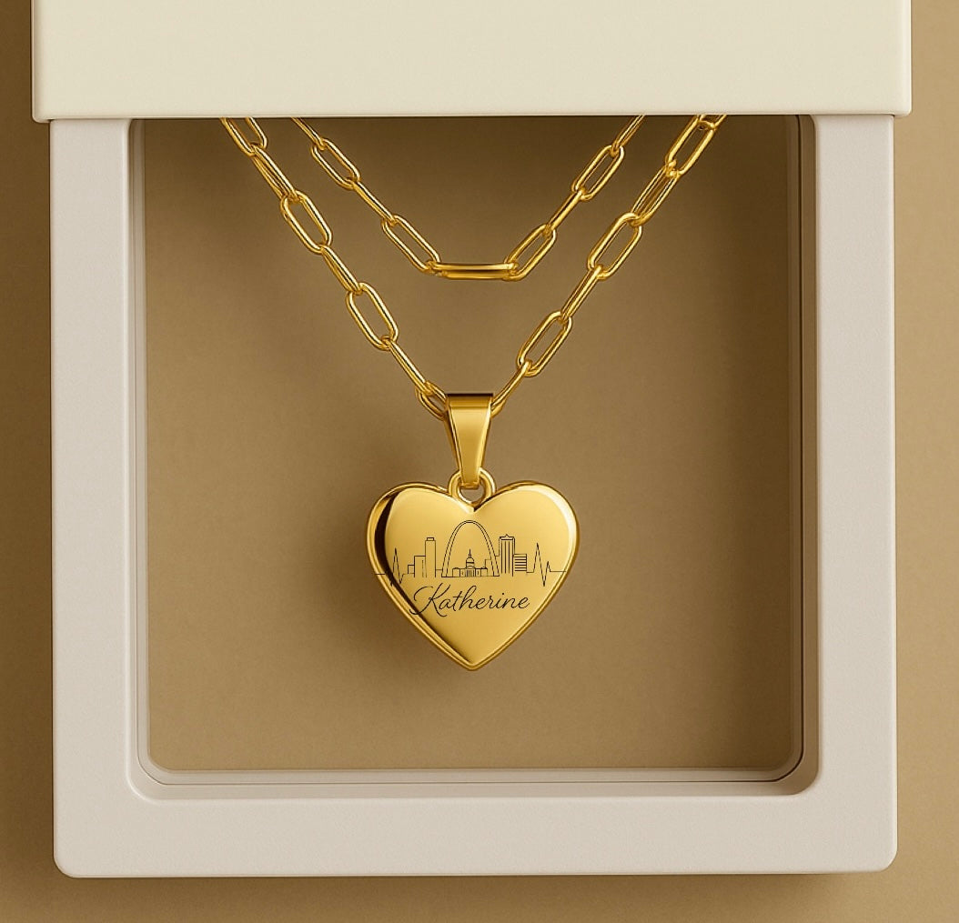 Exklusive Stadt in meinem Herznamen Halskette