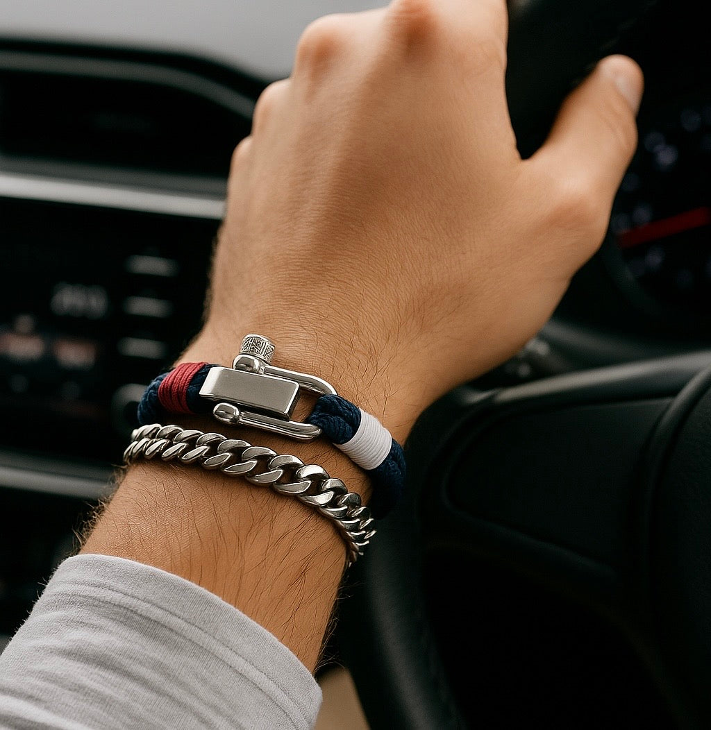 Exclusive PSG Nautical Rope bracelet & Cuban Combo Set