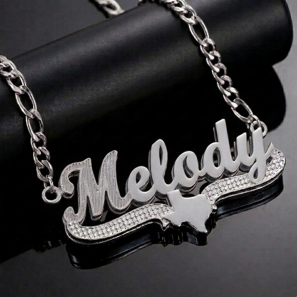 Exclusive Double plated Texas Name Necklace