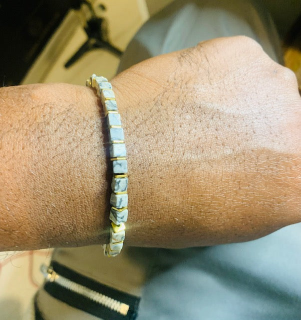 Carte exclusive Jasper Cube Bracelet 4 mm