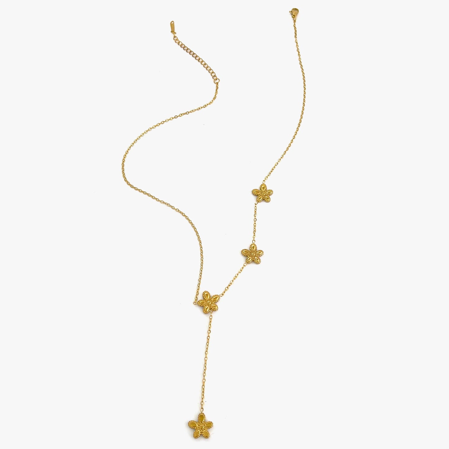 18k Feminine Floral Tassel Necklace