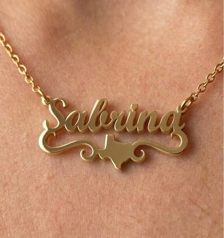 Exclusive Texas Name Necklace
