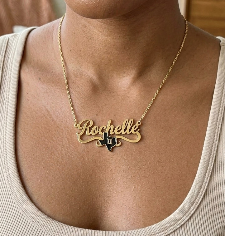 Exclusive Texas Zodiac Name Necklace