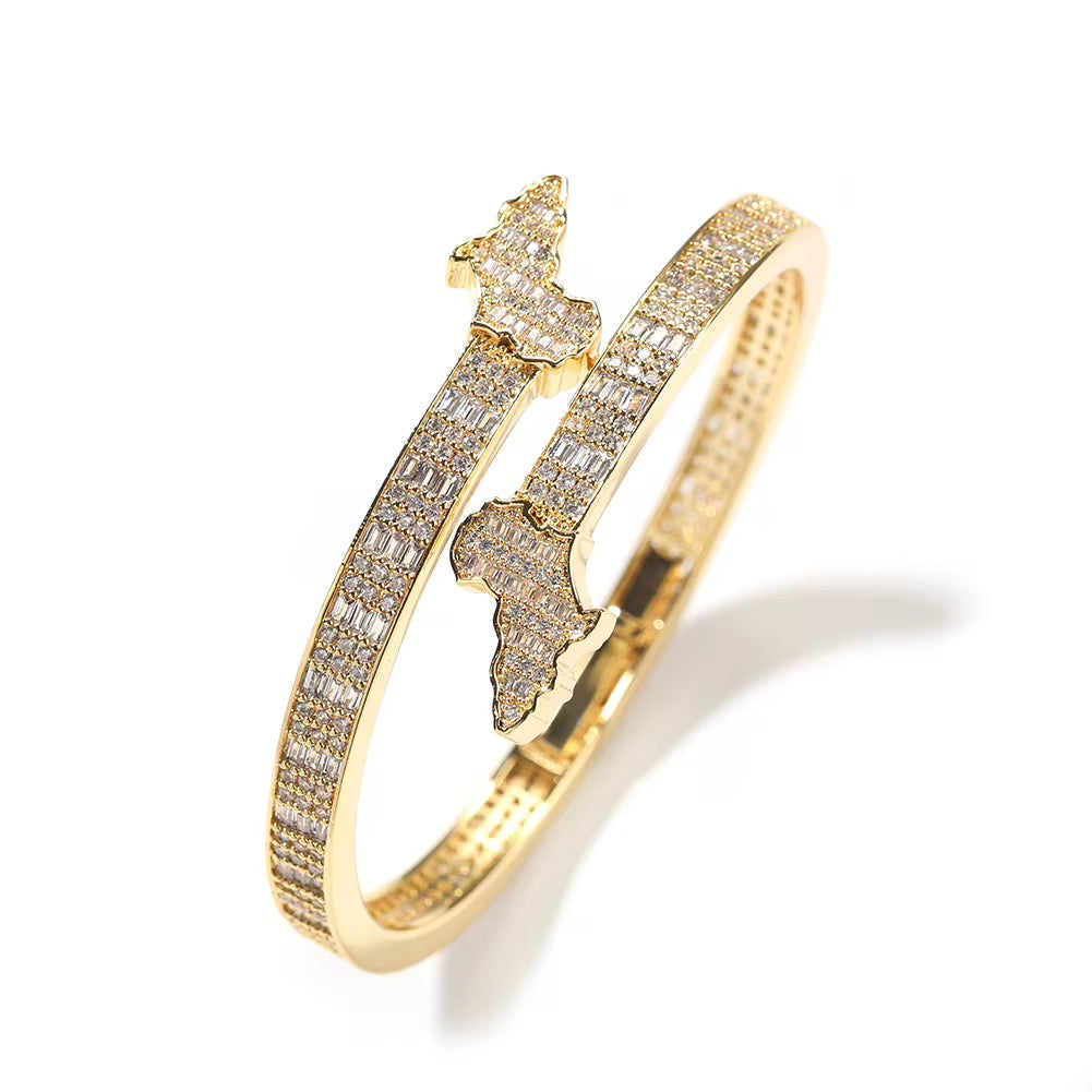 EXKLUSIVE ERED OUT BAGUETTE AFRIKA -Kartenarmband