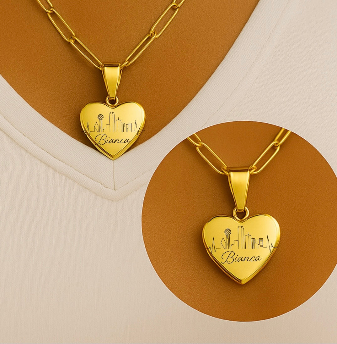 Exklusive Stadt in meinem Herznamen Halskette