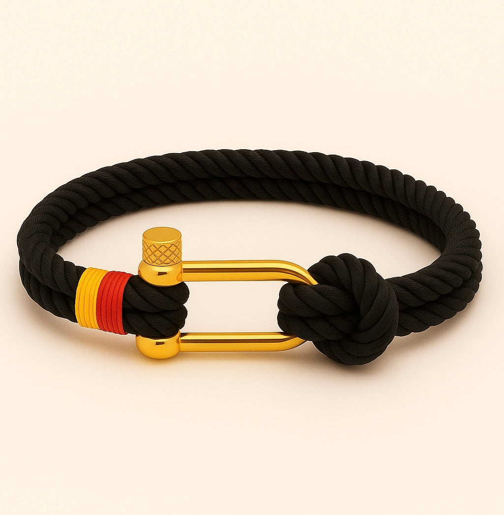 Bracciale della corda nera nautica Germania