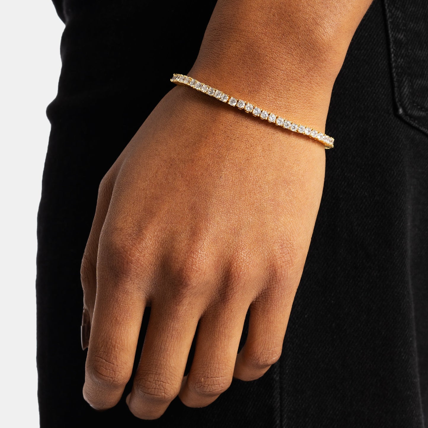 3 mm Moissanite Tennis Bracelet Gold