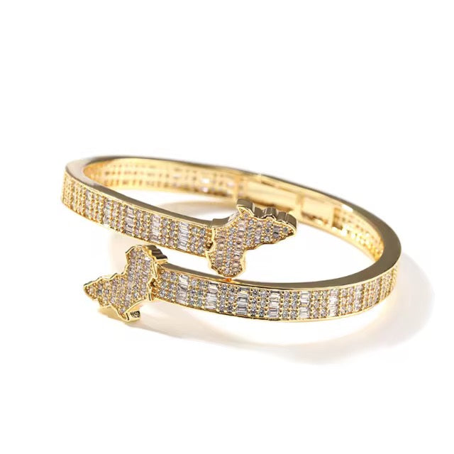 EXKLUSIVE ERED OUT BAGUETTE AFRIKA -Kartenarmband