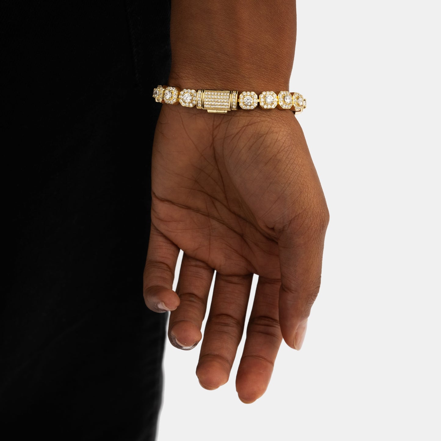 Micro -Cluster Moissanit -Tennisarmband Gold