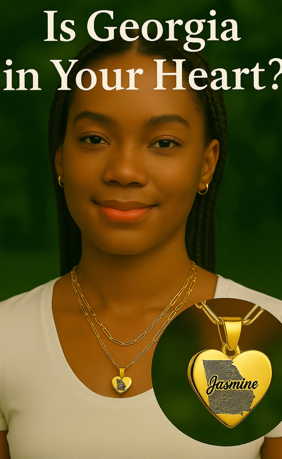 Exklusive Georgia in meinem Herznamen Halskette