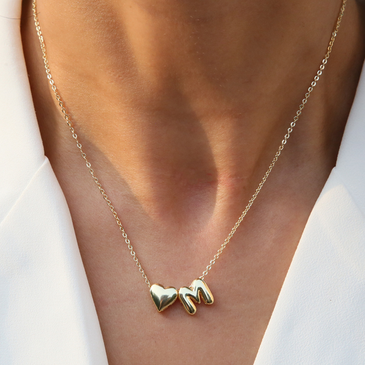 Elegante Aussage Liebesbrief anfängliche Halskette