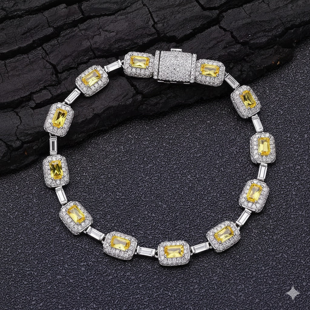 Kanariegele stokbrood schakelarmband