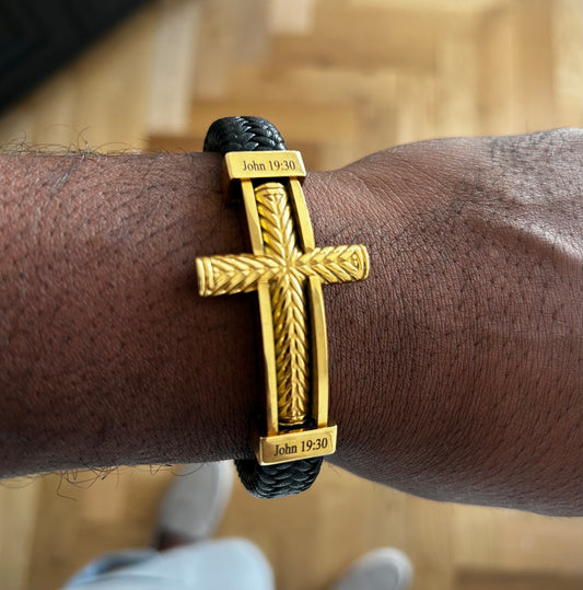 Brazalete de cuero trenzado personalizado