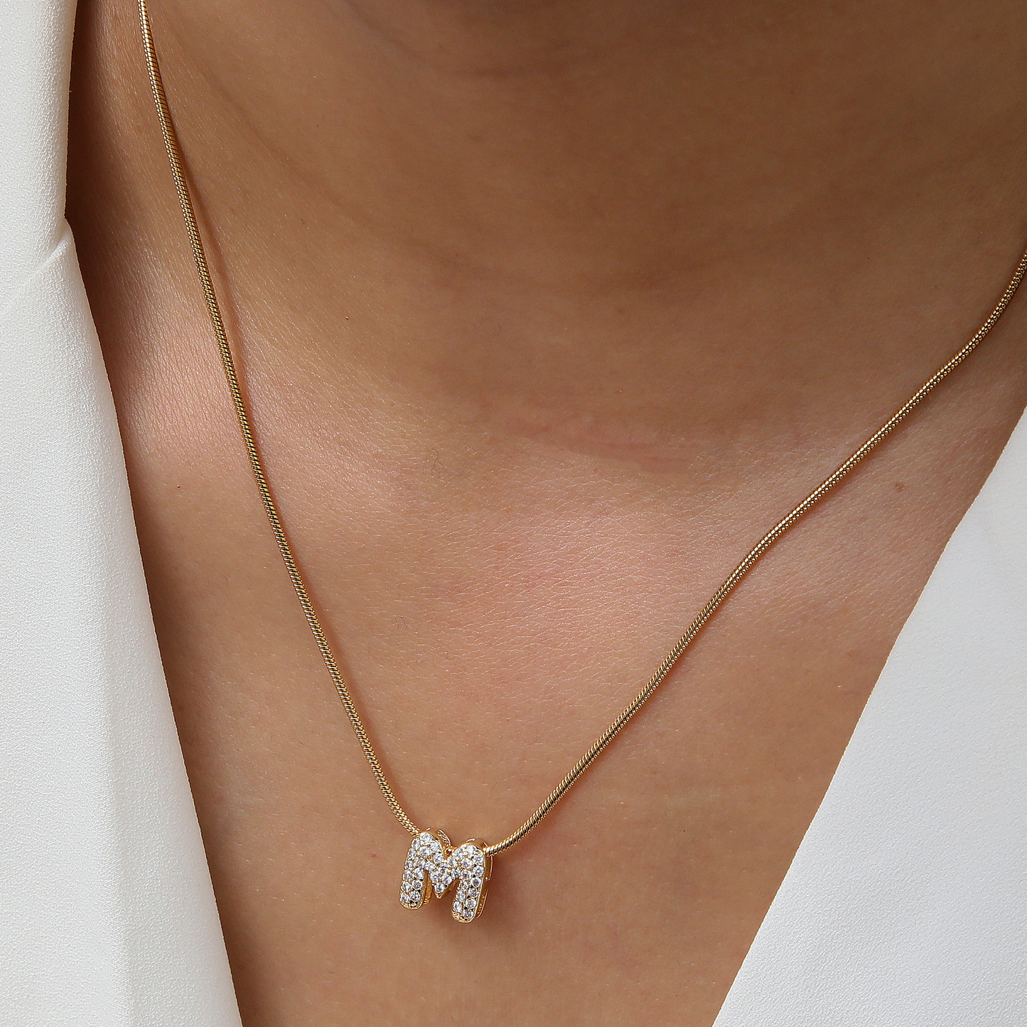 Diamantblasenbrief anfänglicher Halskette