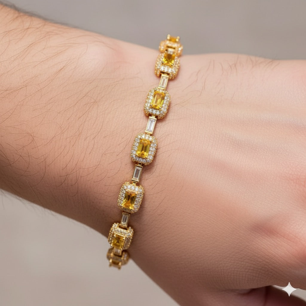 Kanariegele stokbrood schakelarmband