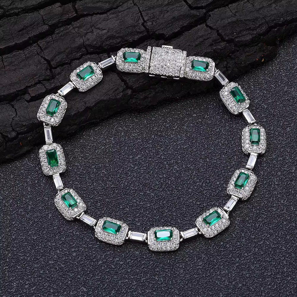 Emerald Baguette Link Bracelet