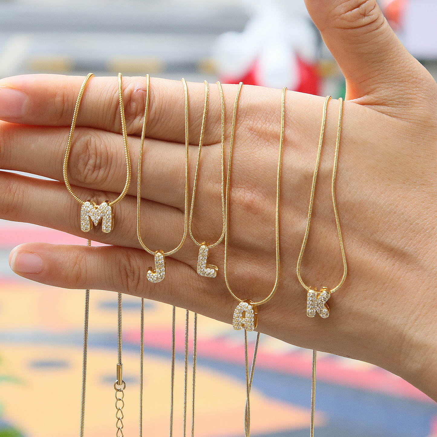 Diamantblasenbrief anfänglicher Halskette