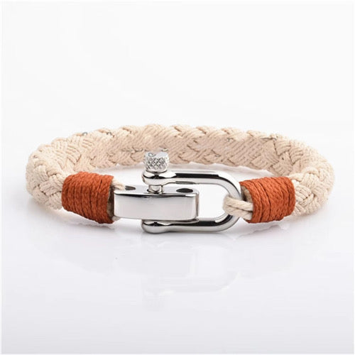 Nautical rope & Cuban Bracelet combo set
