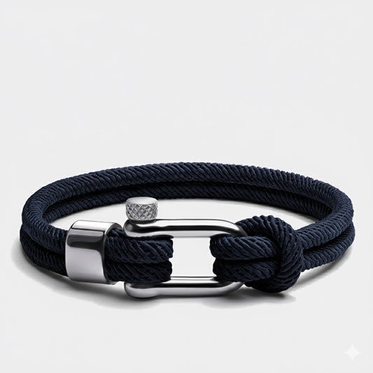 Navy Nautical double strand rope bracelet