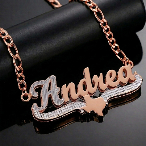 Exclusive Double plated Texas Name Necklace