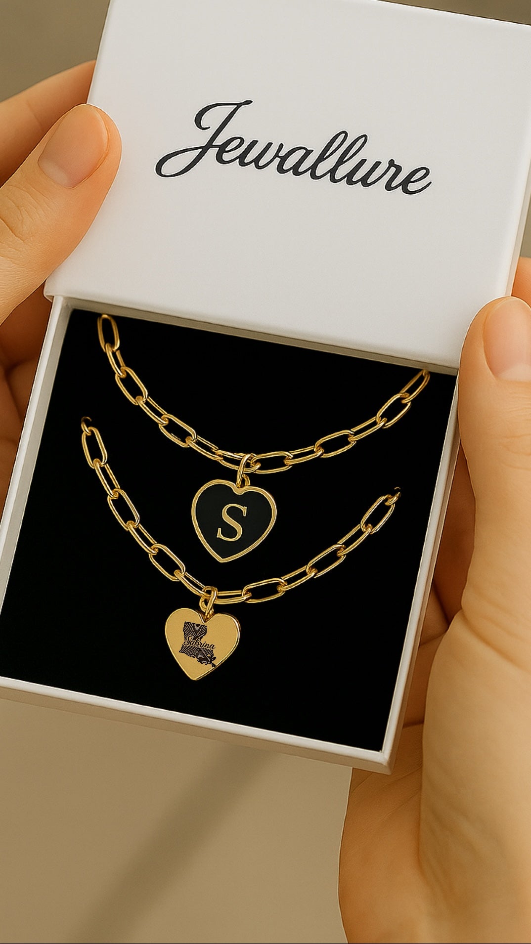 Personalisierte Louisiana -Herz -Charmarmband