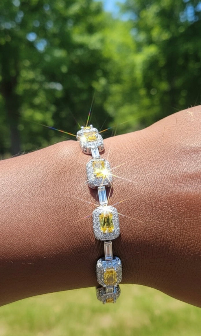 Canary Yellow Baguette Link 2 piece set