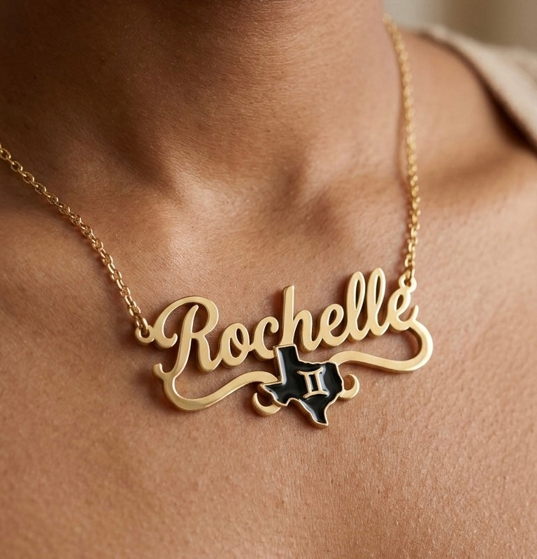 Exclusive Texas Zodiac Name Necklace