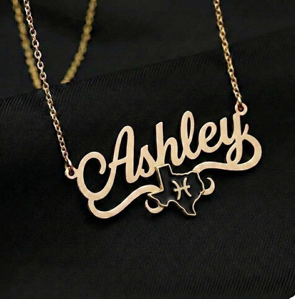 Exclusive Texas Zodiac Name Necklace
