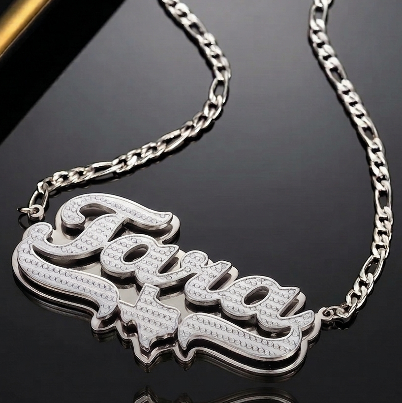Double plated Texas Name Necklace