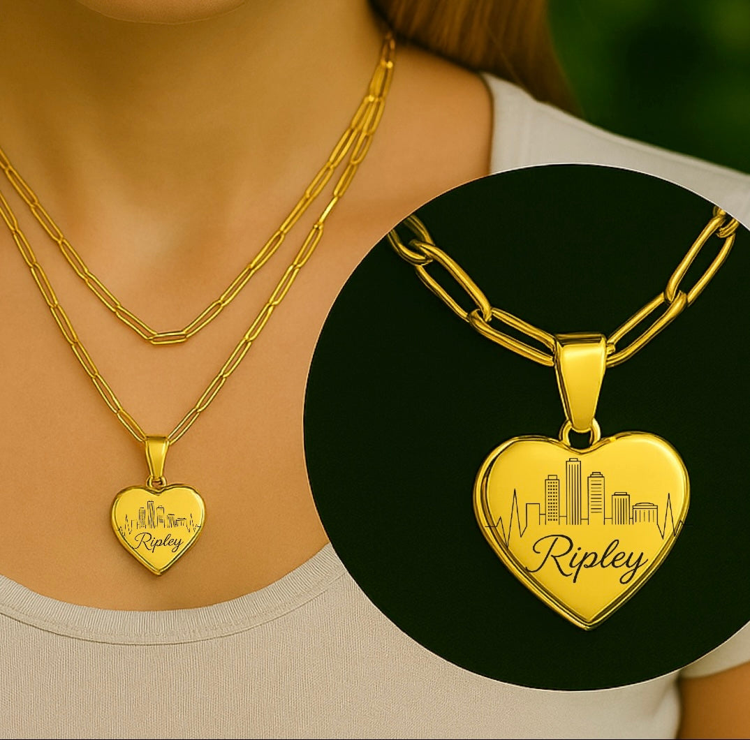 Exklusive Stadt in meinem Herznamen Halskette