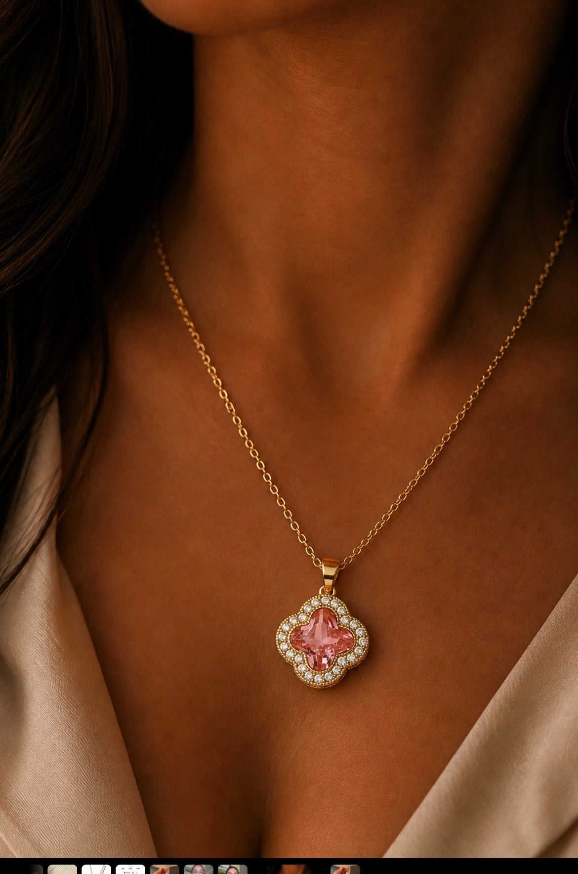 Birthstone clover necklace