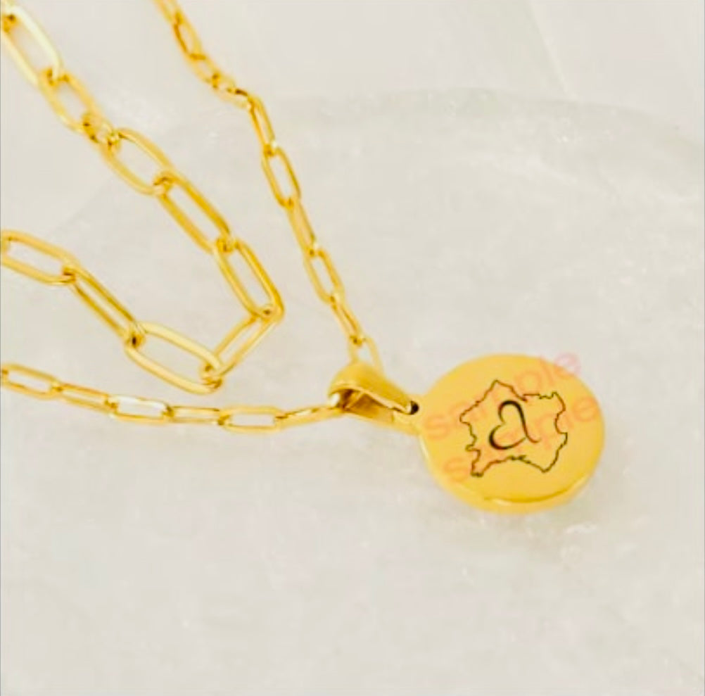 Exclusive I love France Double Sided Initial Necklace