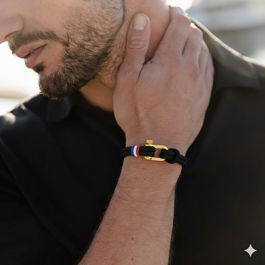 Exclusive France Nautical Black rope bracelet