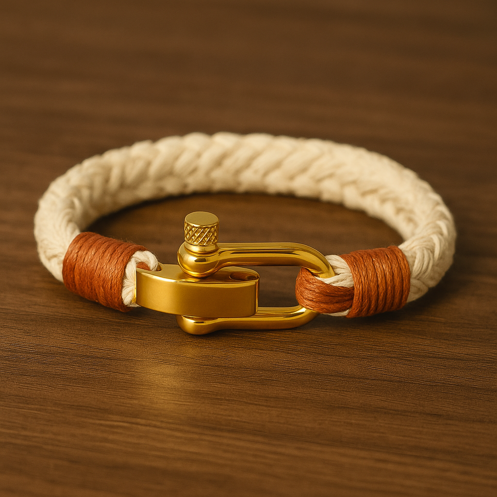 Nautical rope & Cuban Bracelet combo set