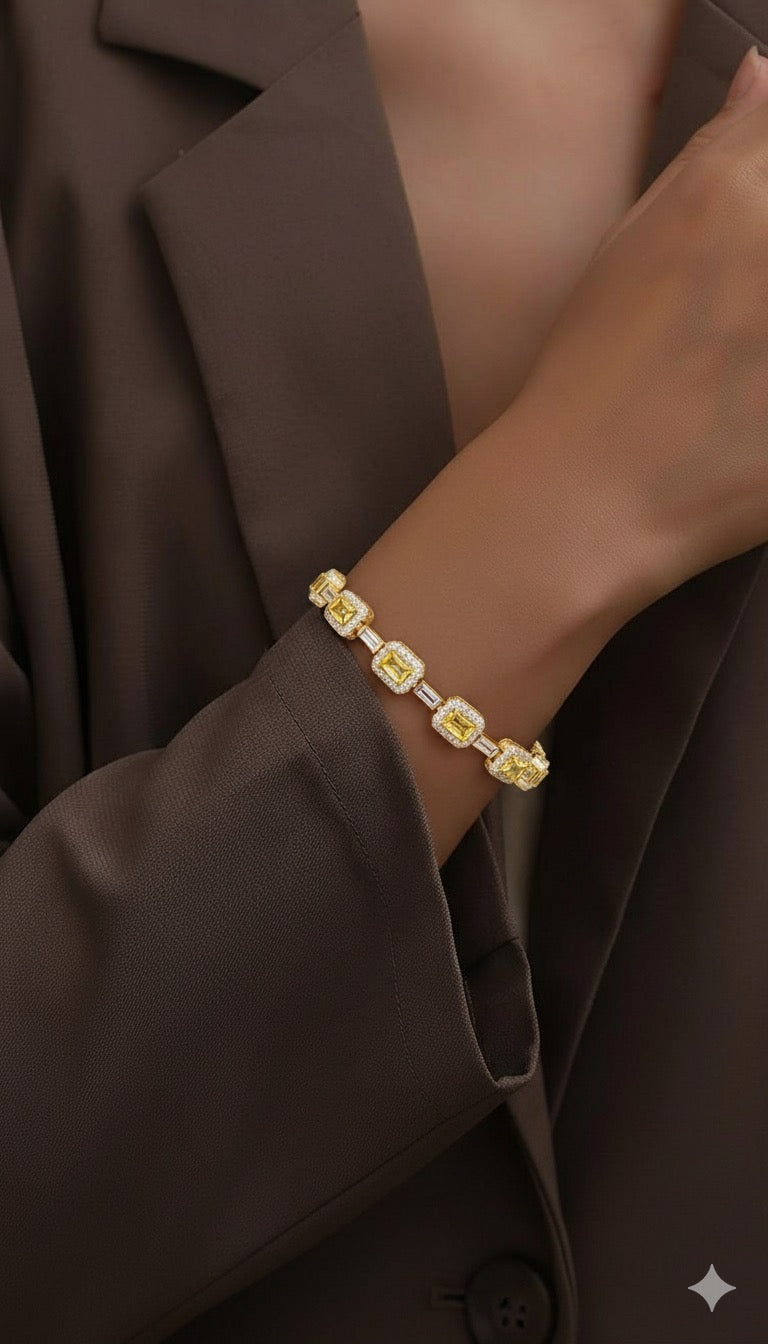 Kanariegele stokbrood schakelarmband