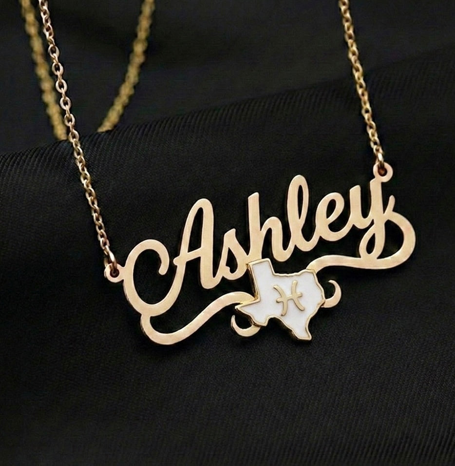 Exclusive Texas Zodiac Name Necklace