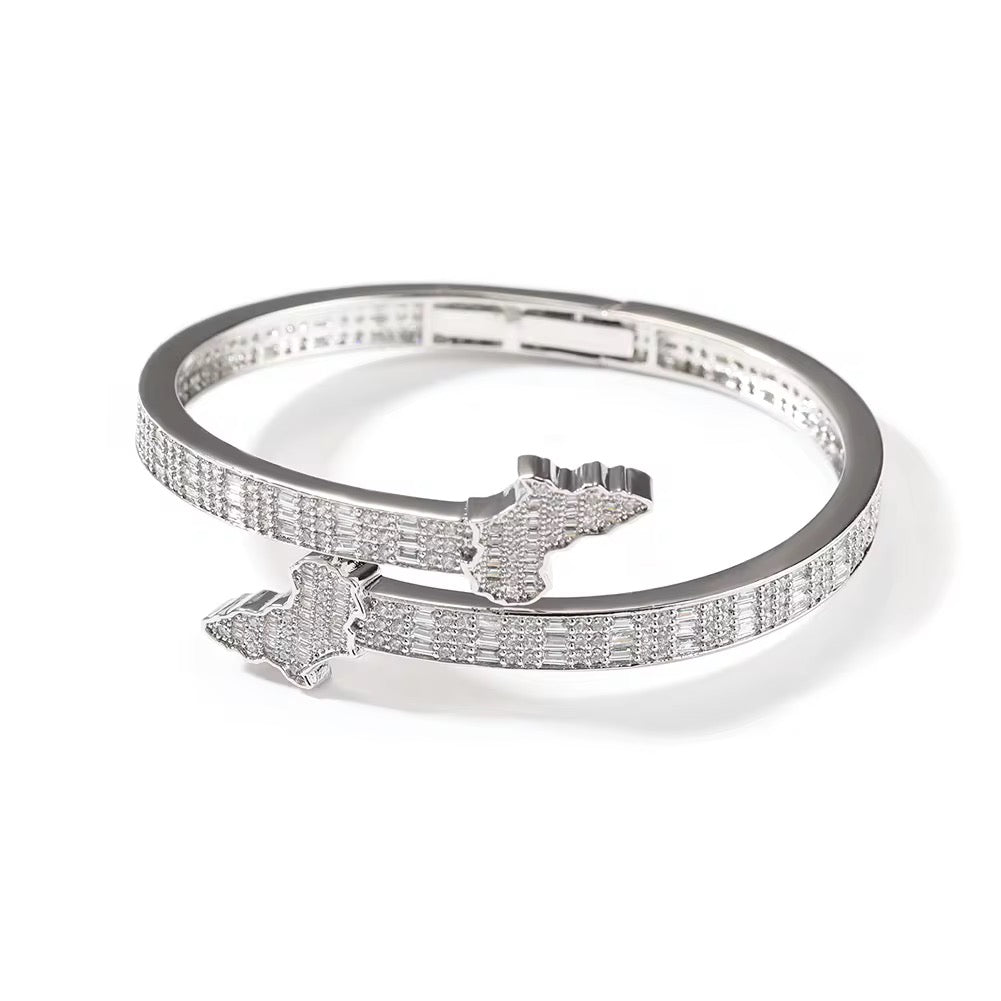 EXKLUSIVE ERED OUT BAGUETTE AFRIKA -Kartenarmband