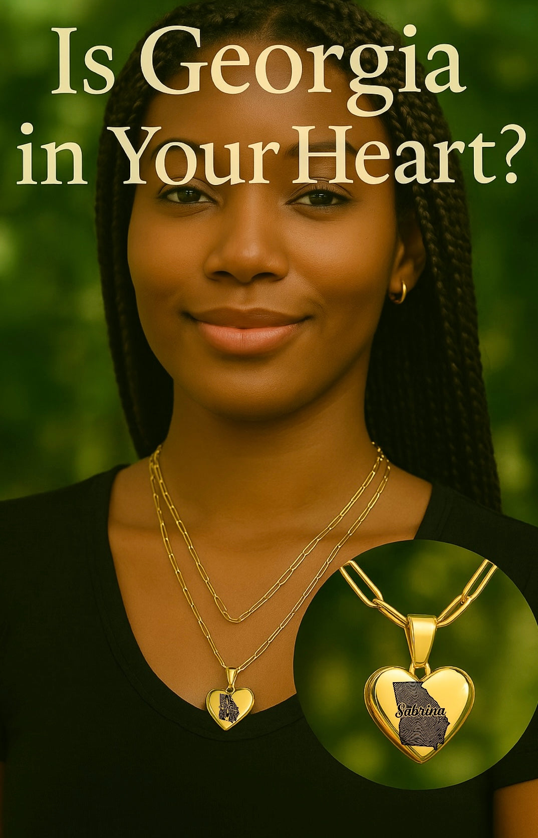 Exklusive Georgia in meinem Herznamen Halskette