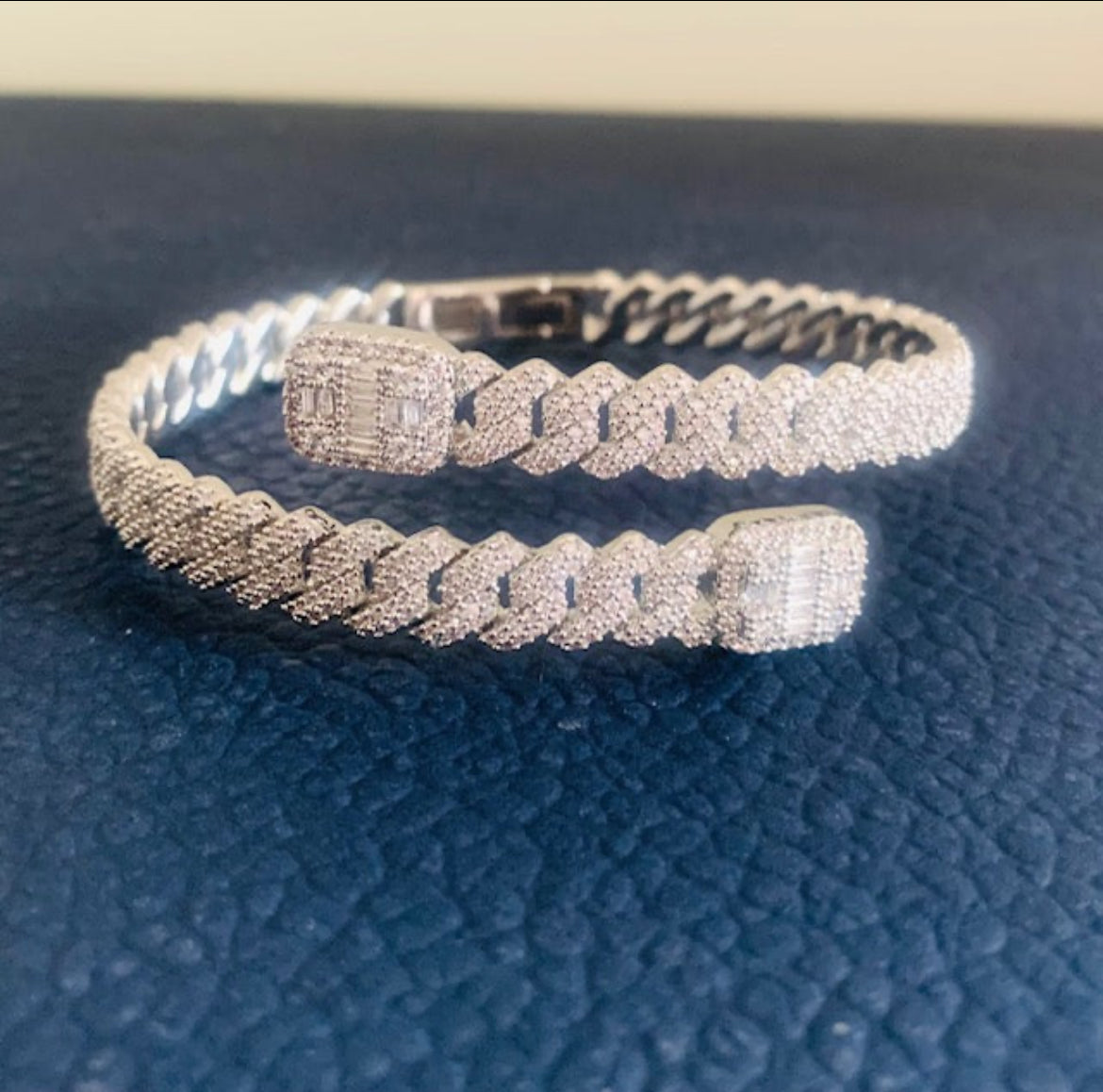 Exclusive Iced Moissanite Cuban Bangle