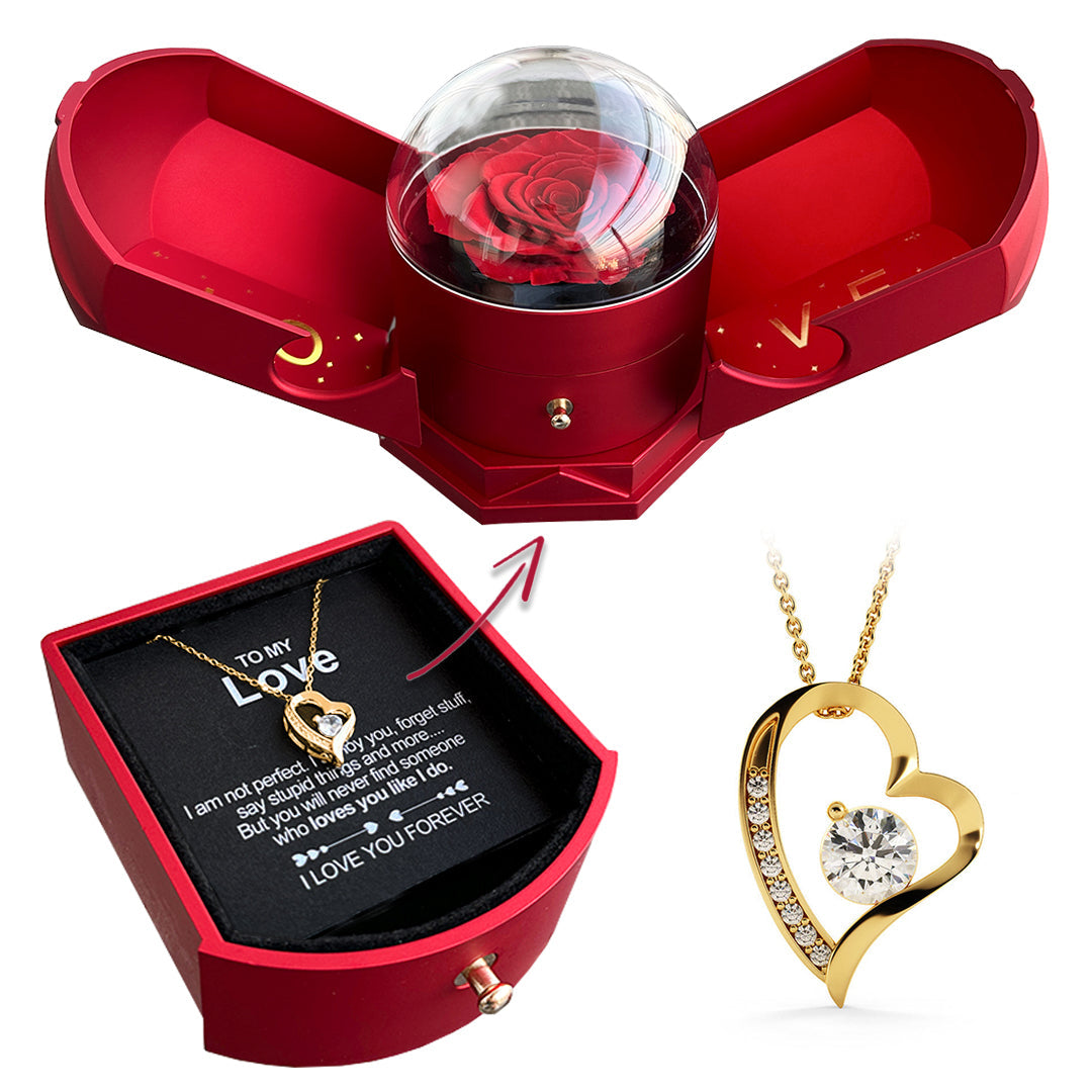 Eternal Rose Box "zu meiner Liebe" mit Diamond Heart Halskette