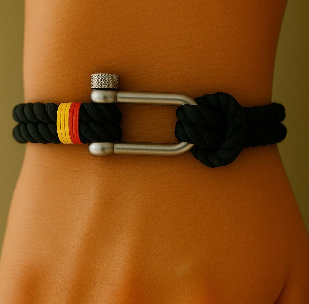 Bracciale della corda nera nautica Germania
