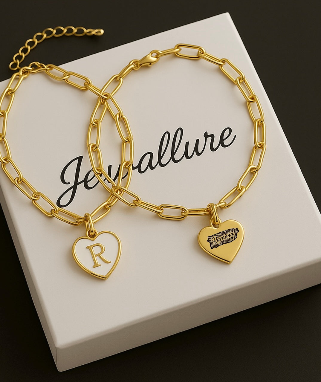 Personalized Puerto Rico Heart Charm Bracelet