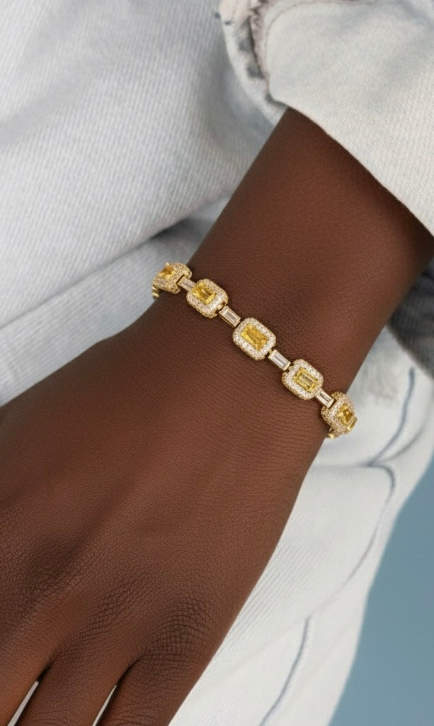 Kanariegele stokbrood schakelarmband