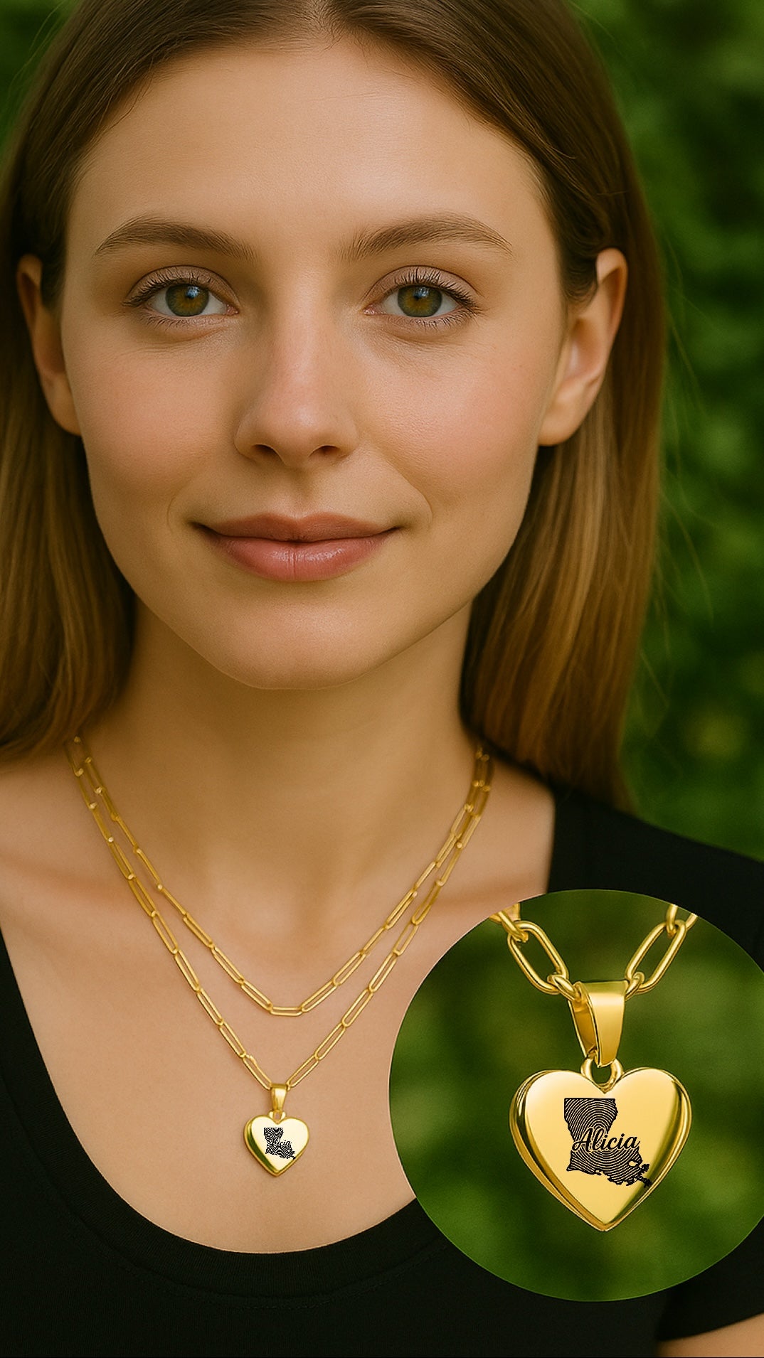 Louisiane exclusive dans mon collier de coeur