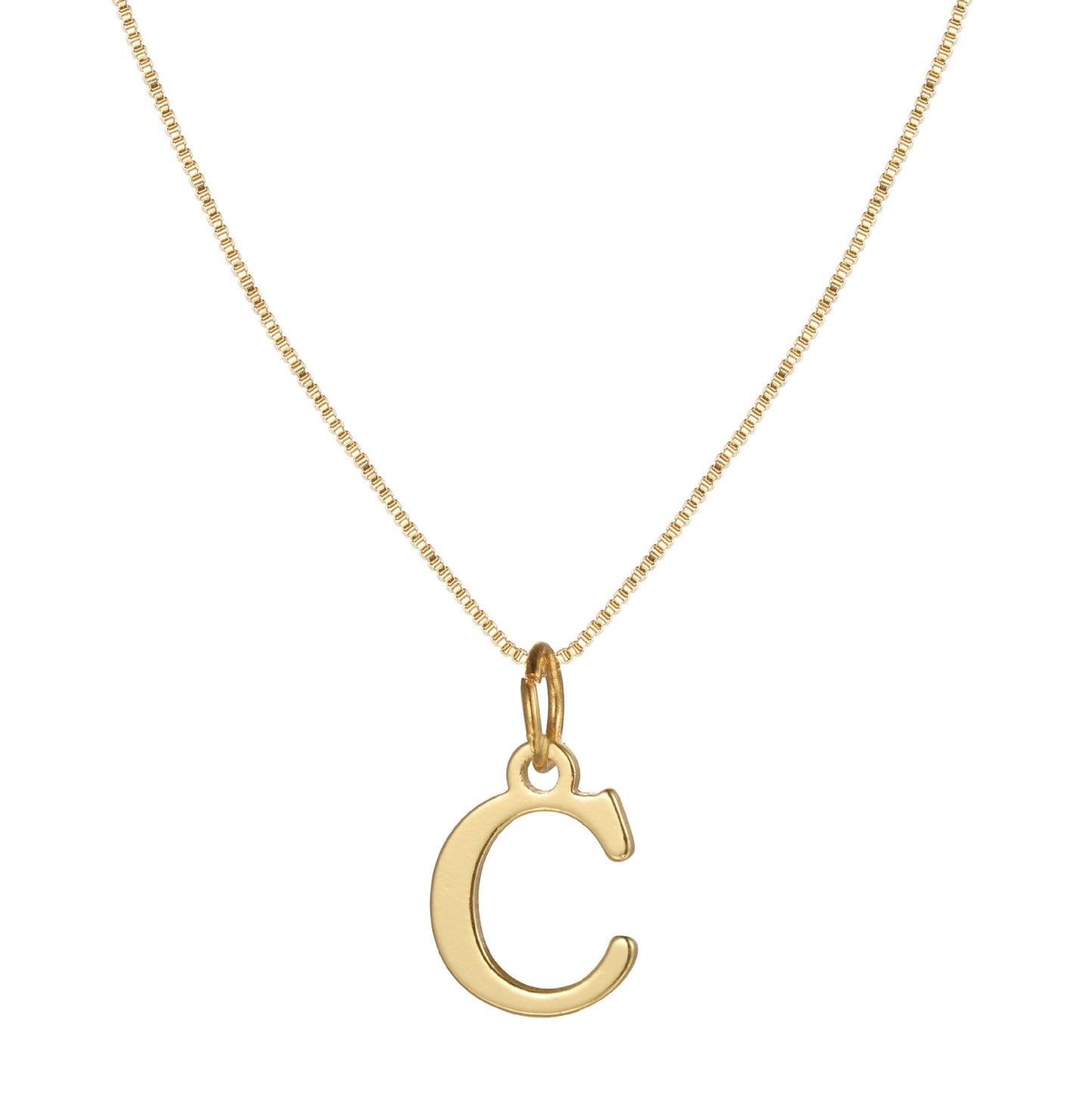 14k Minimal Serif Initial Necklace