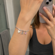 Exclusive Texas initials birthstone Bracelet & FREE! Birthstone Clover Necklace.