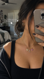 Exclusive Texas initial birthstone Necklace